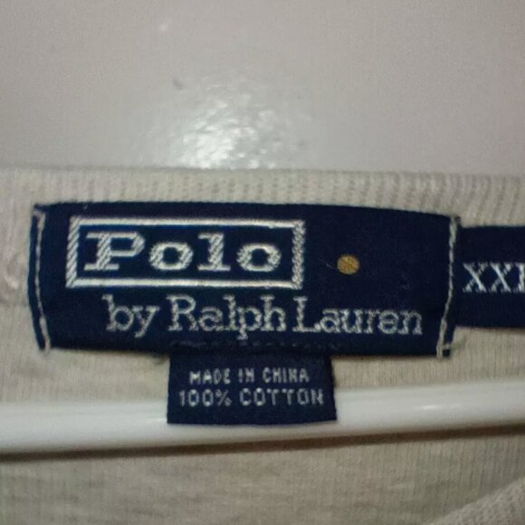 Polo By Ralph Lauren Mens Pullover Sweater XXL V-Neck Cotton Off White C2 - Picture 4 of 7